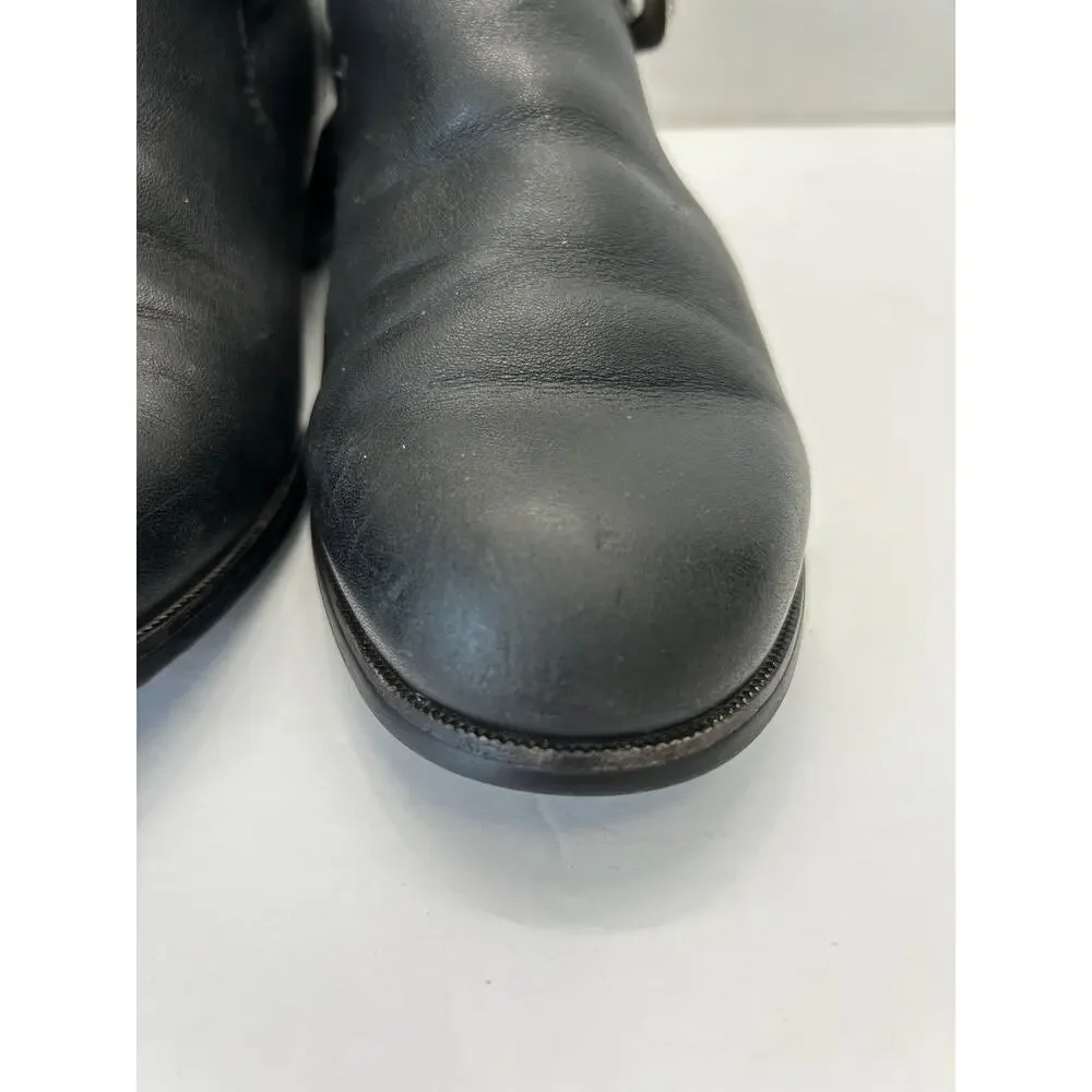 Ariat Western Style Black Leather‎ Buckled Ankle Booties Women's Size 7.5B